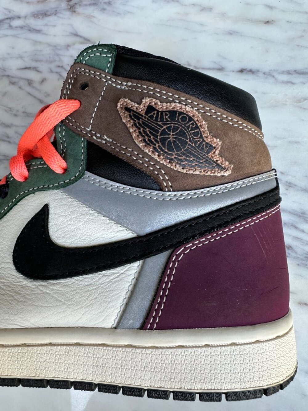 Nike Jordan 1 Retro High OG Hand Crafted Leather DH3097-001 Women 9.5 Men 8 - Picture 10 of 15